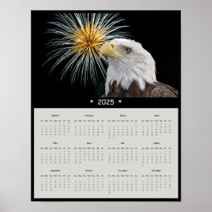 2025 Bald-Adlermauer-Kalender-Poster Poster