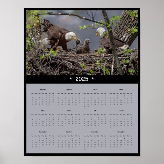 2025 Bald-Adlermauer-Kalender-Poster Poster (Vorne)