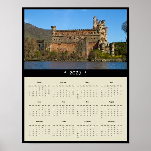 2025 Bannerman Island Burg Wall Calendar Poster (Vorne)