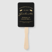 2025 Benutzerdefiniertes Foto Black Gold Abschluss Fächer (Vorderseite)