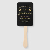 2025 Benutzerdefiniertes Foto Black Gold Abschluss Fächer (Vorderseite)