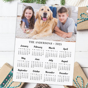 2025 Benutzerdefiniertes Foto und Familienname 12  Feiertagspostkarte
