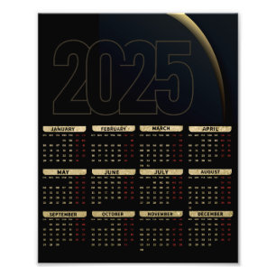 2025 Berufliches, elegantes Logos im Kalender Fotodruck