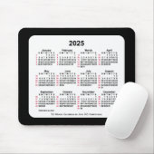2025 Black 52 Weeks ISO Kalender von Janz Two Tone Mousepad (Mit Mouse)