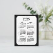 2025 Black 6 Month Mini Kalender von Janz Postkarte (Stehend Vorderseite)