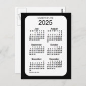 2025 Black 6 Month Mini Kalender von Janz Postkarte (Vorne/Hinten)