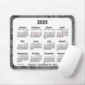 2025 Black Holiday Art Kalender von Janz Mouse Pad Mousepad (Mit Mouse)