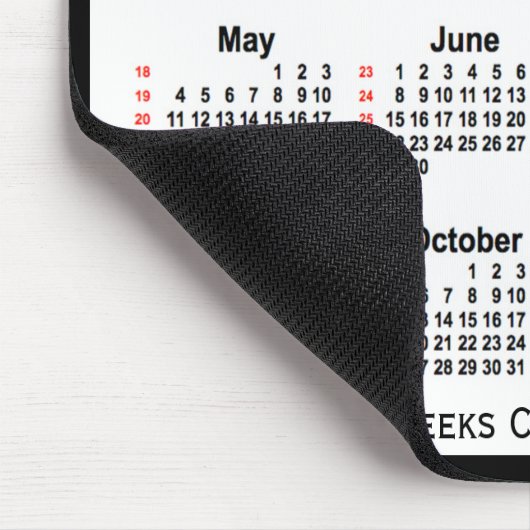 2025 Black Two Tone 52 Weeks Calendar von Janz Mousepad (Ecke)