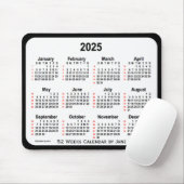 2025 Black Two Tone 52 Weeks Calendar von Janz Mousepad (Mit Mouse)