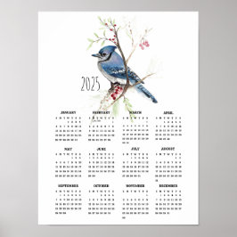 2025 Blauer Jay-Poster-Kalender Poster
