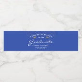 2025 Blue Gold Cap White Script Abschluss Wasserflaschenetikett (Einzelnes Label)