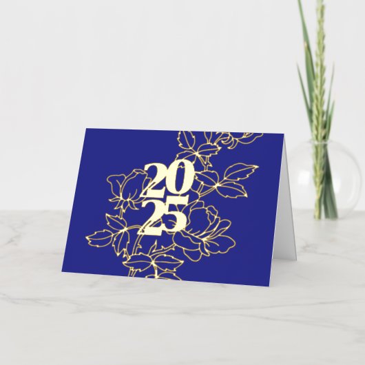 2025 Blumendesign Deep Blue Falded Foil Card (Vorderseite)