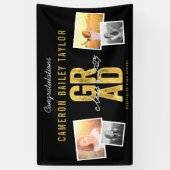 2025 Bold Gold Foil GRAD 4 Foto Graduation Party Banner (Vertikal)
