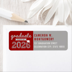 2025 Bold Sketch Modern Red Abschluss Address