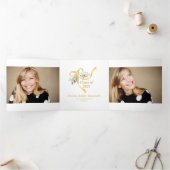 2025 Bow Graduate Multi-Foto Dreifach Gefaltete Ankündigung (Innenseite)