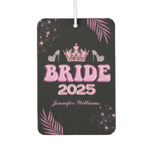 2025 Braut, rosa Krone botanischer schwarzer Chic Autolufterfrischer