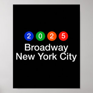 2025 Broadway New York City Subway Stil Neujahr Poster