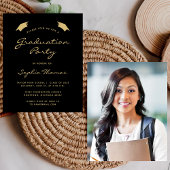 2025 Budget Moderne Black Gold Graduation Party