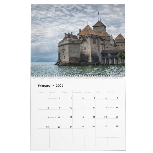 2025 Burgen von Europa Mauer Kalender (Feb 2026)