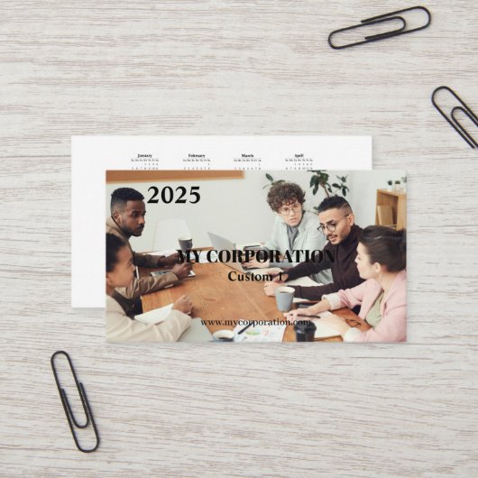2025 Business-Pocket-Kalender Visitenkarte (Vorderseite/Rückseite Beispiel)