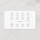 2025 Business-Pocket-Kalender Visitenkarte (Rückseite)