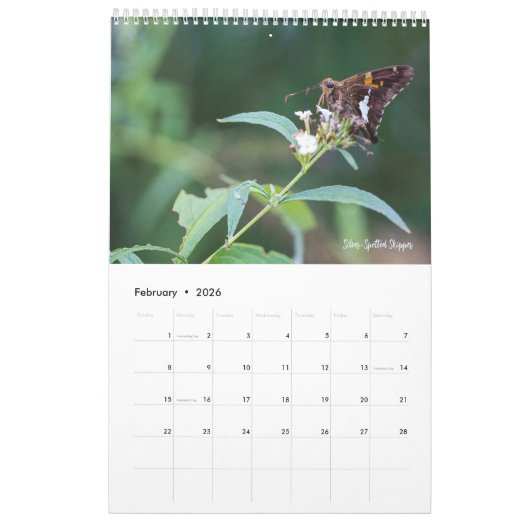 2025 Butterfly One Page Calendar Kalender (Feb 2026)