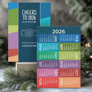 2025 Calendar Add Business Logo - funky bunt Feiertagskarte