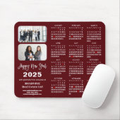 2025 Calendar Business 2 Foto Modern Red Simple Mousepad (Mit Mouse)