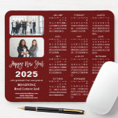 2025 Calendar Business 2 Foto Modern Red Simple Mousepad