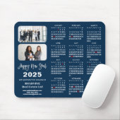 2025 Calendar Business 2 Foto Modernes Blue Einfac Mousepad (Mit Mouse)