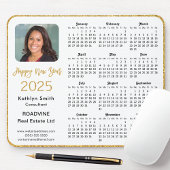 2025 Calendar Business Foto Elegant Gold Glitzer Mousepad