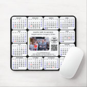 2025 Calendar Business Foto Logo QR Modernes Schwa Mousepad (Mit Mouse)