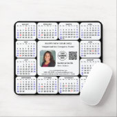 2025 Calendar Business Foto Logo QR Modernes Schwa Mousepad (Mit Mouse)