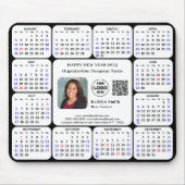 2025 Calendar Business Foto Logo QR Modernes Schwa Mousepad (Vorne)