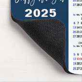 2025 Calendar Business Foto Modernes Blue Einfach Mousepad (Ecke)