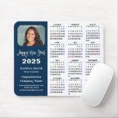 2025 Calendar Business Foto Modernes Blue Einfach Mousepad (Mit Mouse)