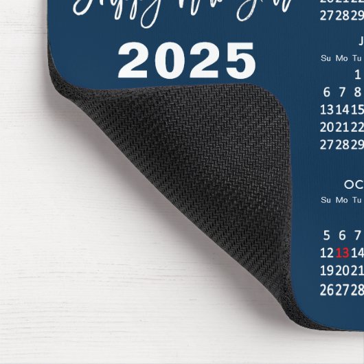 2025 Calendar Business Foto Modernes Blue Einfach Mousepad (Ecke)