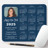 2025 Calendar Business Foto Modernes Blue Einfach Mousepad