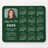 2025 Calendar Business Foto Modernes Green Simple Mousepad (Vorne)