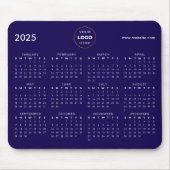 2025 Calendar Business-Logo Blau Mousepad (Vorne)