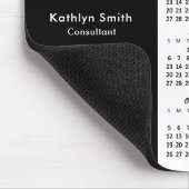 2025 Calendar Business-Logo-Foto Modernes Schwarz Mousepad (Ecke)