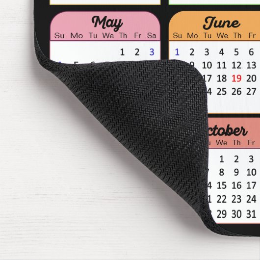2025 Calendar Business-Logo Moderne Schwarze Farbe Mousepad (Ecke)