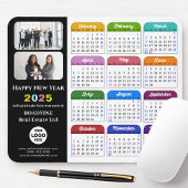 2025 Calendar Business-Logo Moderne Schwarze Farbe Mousepad