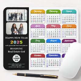 2025 Calendar Business-Logo Moderne Schwarze Farbe Mousepad