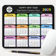 2025 Calendar Business-Logo Moderne Schwarze Farbe