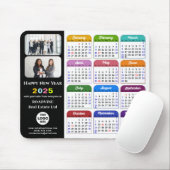2025 Calendar Business-Logo Moderne Schwarze Farbe Mousepad (Mit Mouse)