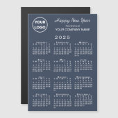 2025 Calendar Business Logo Navy Holiday Magnet (Vorne/Hinten)