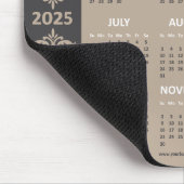 2025 Calendar Business Logo QR Code Latte Baroque Mousepad (Ecke)