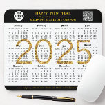 2025 Calendar Business-Logo QR Modernes Schwarzes  Mousepad<br><div class="desc">2025 Calendar Business Logo, QR Code Modernes Black Gold Glitzer Mouse Pad. Alle Texte sind so vorbereitet, dass Sie sie einfach und schnell mit Ihren eigenen Details personalisieren können. Herzlichen Glückwunsch an alle einen schönen Urlaub und ein Phantastisches Neues Jahr! Für viele andere Kartendesigns besuchen Sie bitte: (Business Holiday Cards)...</div>