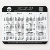 2025 Calendar Business-Logo QR Modernes Schwarzes  Mousepad (Vorne)